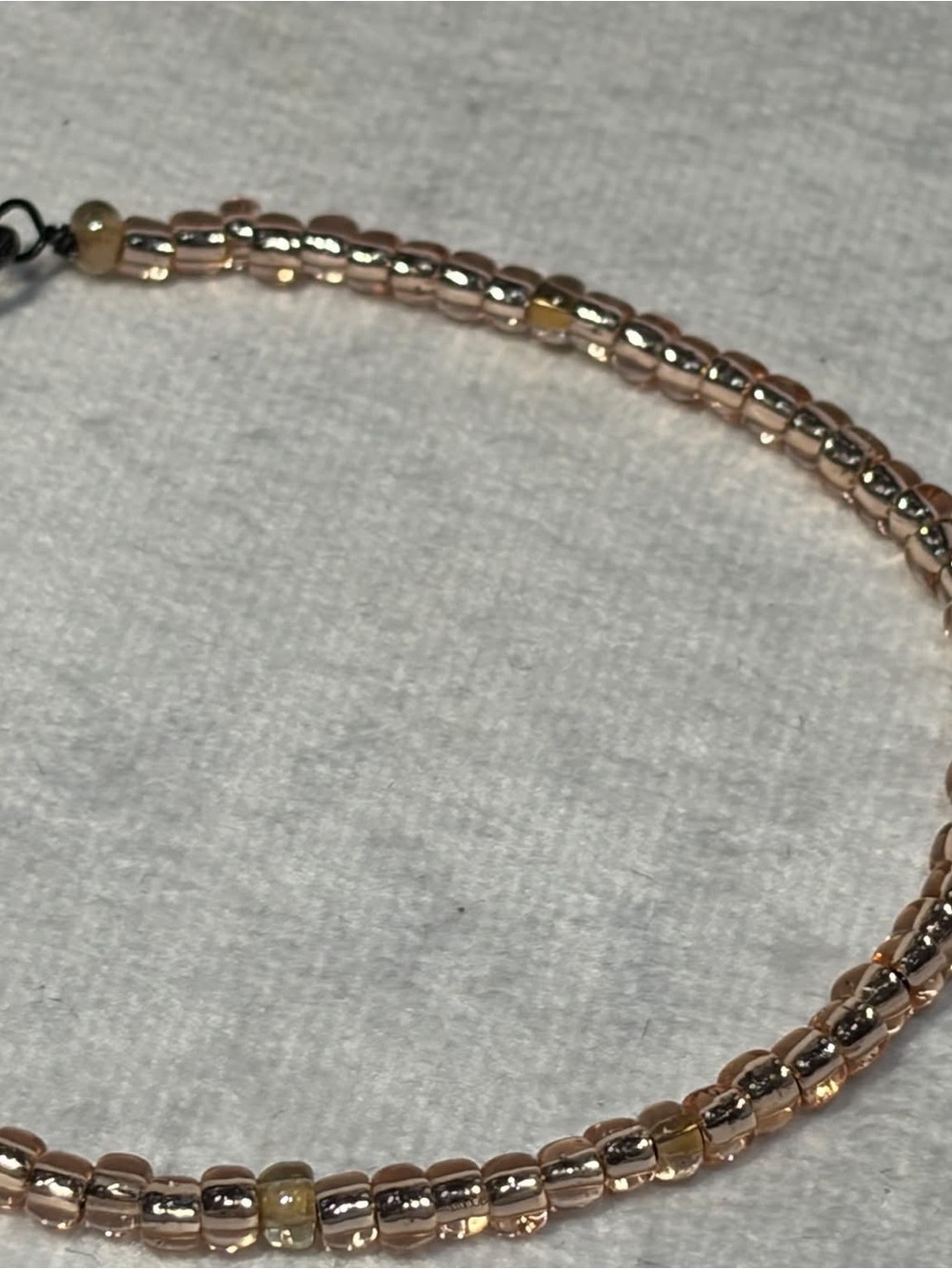 Delicate Pink Glass Bead Bracelet - Adjustable Women's Jewelry